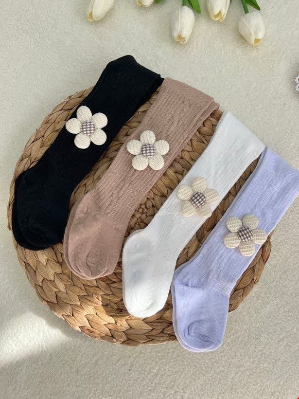 جوراب شلواری طرح گل بابونه کد۲۵۰۰