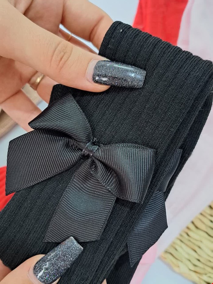 جوراب شلواری طرح پاپیون بغل کد۲۵۰۱